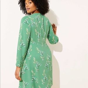 Loft Flower Branch Flair Shirt Dress